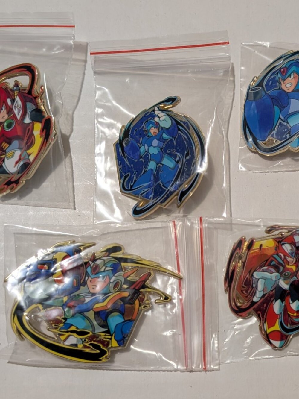 Mega Man X Blind Bag Series Enamel Pins Full Set Of 5 Official Premium Badges